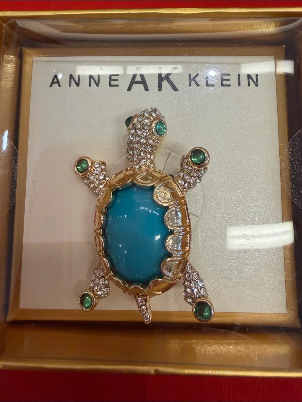 Anne Klein Gold Tone Turtle Brooch New